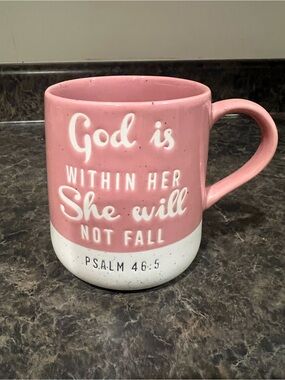 Inspirational Psalm 46:5 Pink Ceramic Mug - 'God is Within Her'